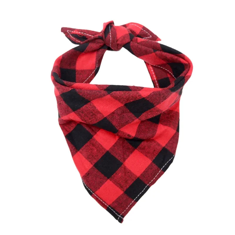 Cotton Big Dog Bandanas Bibs for Medium Large Dogs Classic Plaid Pet Triangle Scarf Golden Retriever mascotas Stuff Accessories