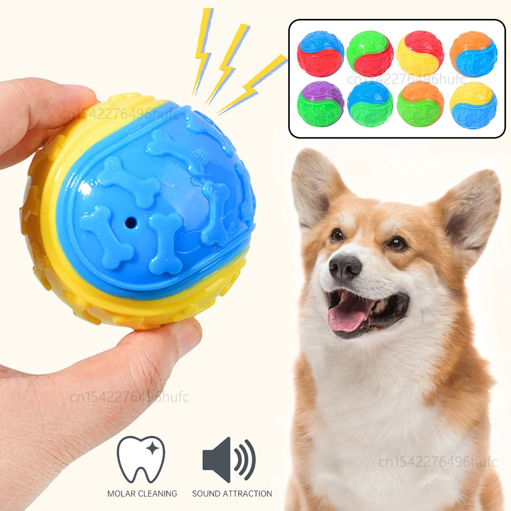 Squeaky Balls for Dogs Interactive Toys TPR Dog Chew Toy Pet Voice Ball Teeth Cleaning Bite Resistance Dog Training Supplies
