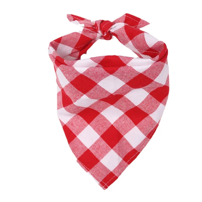 Cotton Big Dog Bandanas Bibs for Medium Large Dogs Classic Plaid Pet Triangle Scarf Golden Retriever mascotas Stuff Accessories