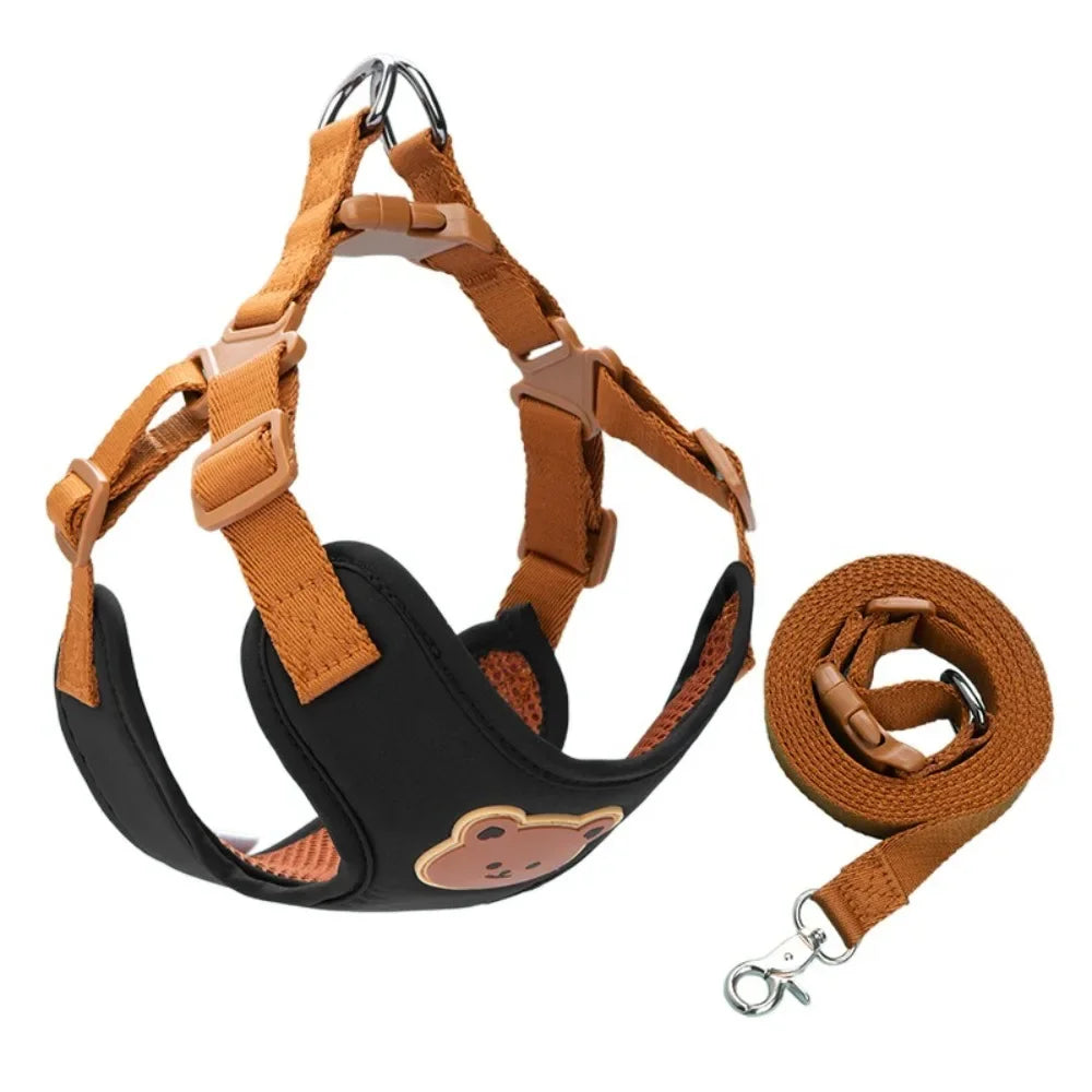 Creative Cute Pet Harness Leash Anti-Escape Adjustable Cat Chest Strap Vest No Pull Dog Collar Harness For Small Medium Dog Cat