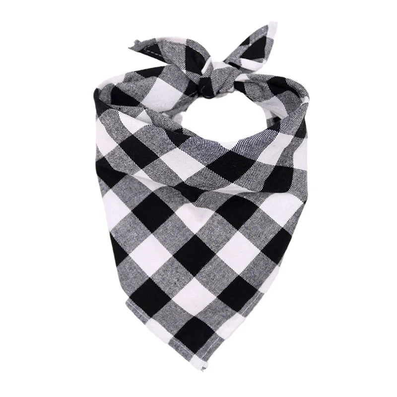 Cotton Big Dog Bandanas Bibs for Medium Large Dogs Classic Plaid Pet Triangle Scarf Golden Retriever mascotas Stuff Accessories