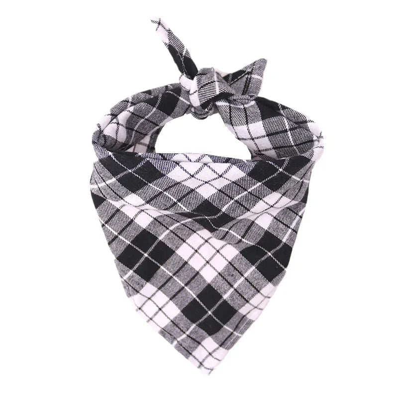 Cotton Big Dog Bandanas Bibs for Medium Large Dogs Classic Plaid Pet Triangle Scarf Golden Retriever mascotas Stuff Accessories