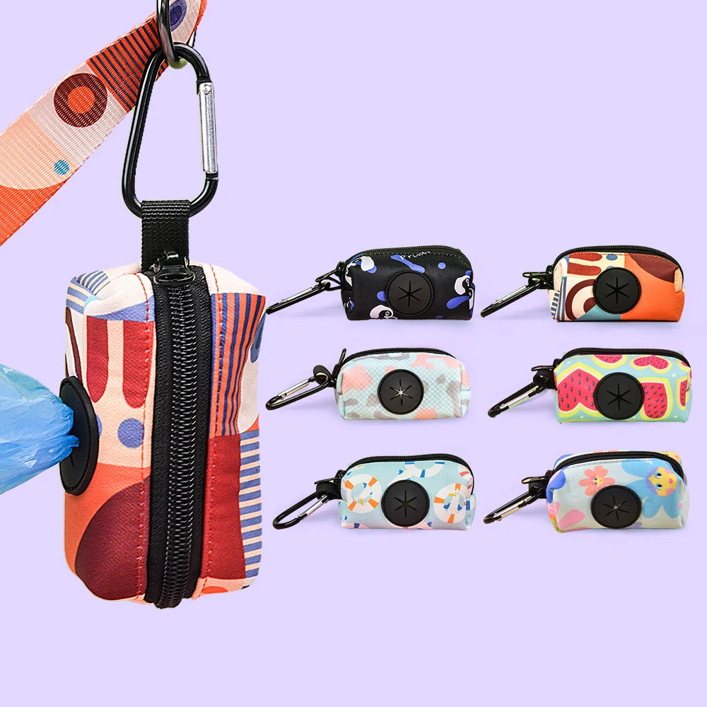 Value pack 2pcs dog poop bags different patterns to choose easy convenient  cleaning pet feces ( no leash and waste bag)