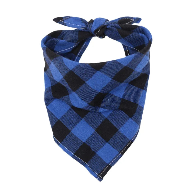 Cotton Big Dog Bandanas Bibs for Medium Large Dogs Classic Plaid Pet Triangle Scarf Golden Retriever mascotas Stuff Accessories