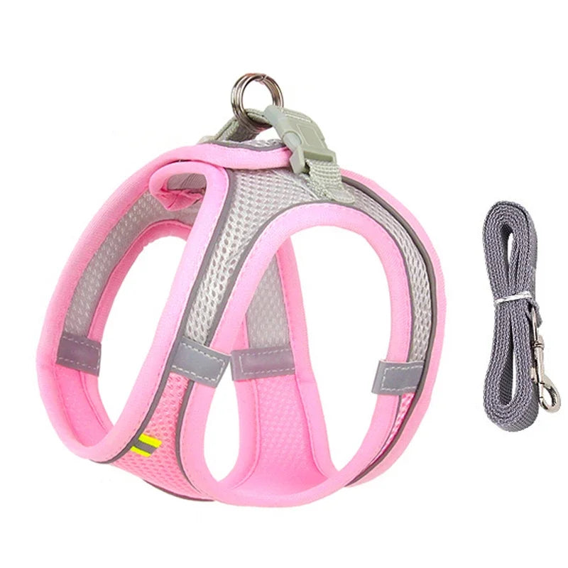 Puppy Harness Set Dog Accessories Adjustable Puppy and Cat Harness Vest French Bulldog Chihuahua Small Dog Collar Pet Leash Dogs